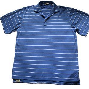 Peter Millar Mens Blue Golf Polo Stripes Sz Large